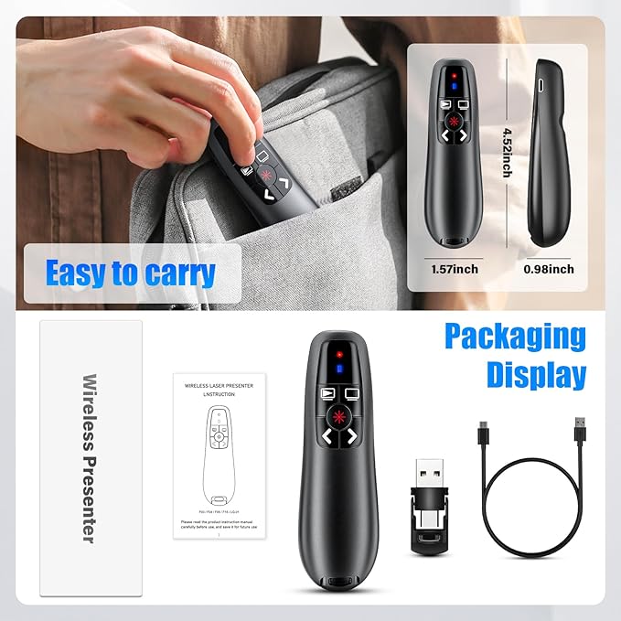 2-in-1 USB Type C Presentation Clicker, Clicker - Image 8