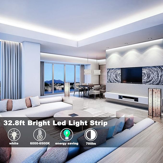 MY BEAUTY LIGHT LED Strip Lights Warm White, 32.8ft Dimmable LED Light Strip - Image 2