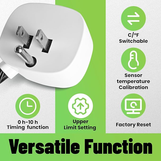 YeloDeer Digital Temperature Controller Outlet, Plug in Thermostat Switch - Image 3