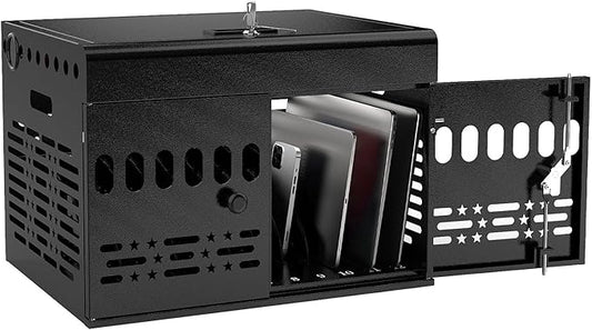 12-Device Tablet Charging Station Lock Box, Computer Cabinet by MetaTeel
