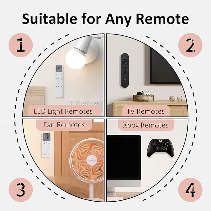 Vaszu Remote Control Holder Magnetic Wall Mount Self-Adhesive, 6 Pack Upgraded - Image 6