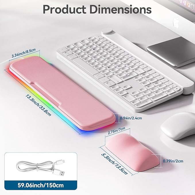 KONDOUND 2-in-1 Heated Wrist Rest Set, Ergonomic Memory Wrist Pad - Image 8