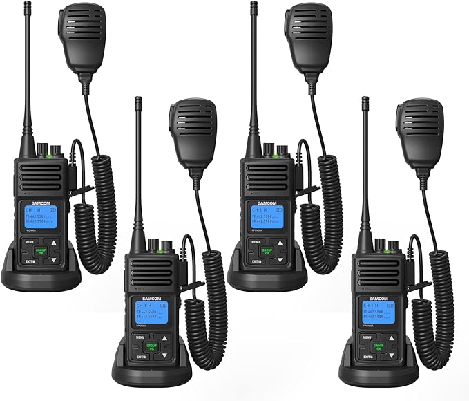 SAMCOM Two Way Radio with Shoulder Speaker Mic, 5W High Power 2 Way Radios Long by SAMCOM
