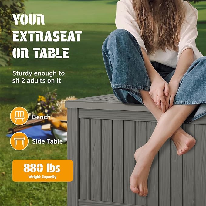 NUNU LAB 220 Gallon Outdoor Storage Box Waterproof, Outside Package Delivery - Image 4