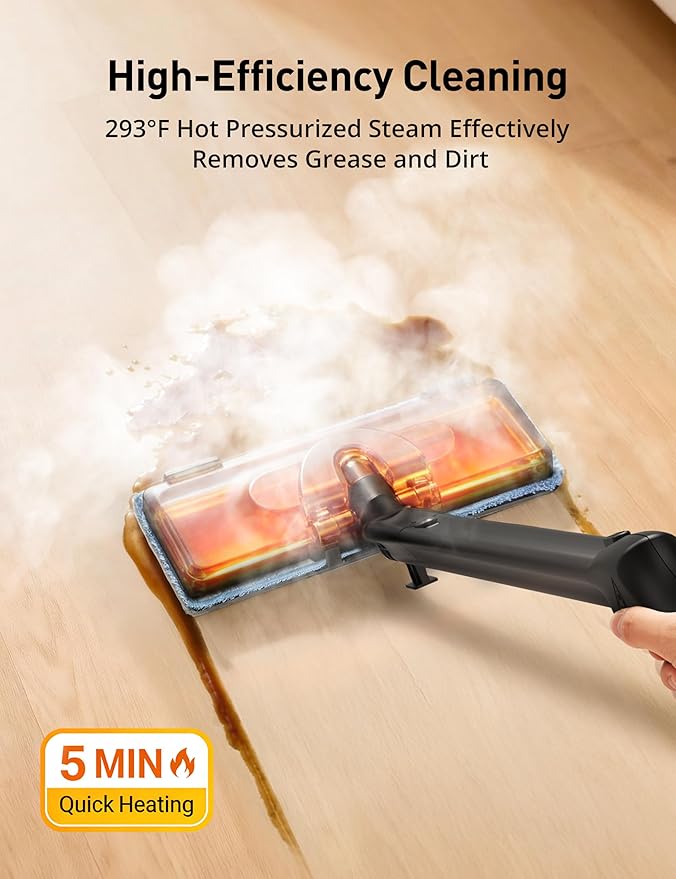 Aspiron Steam Cleaner, 293°F 58 PSI Powerful Multipurpose Handheld Steam Mop - Image 2