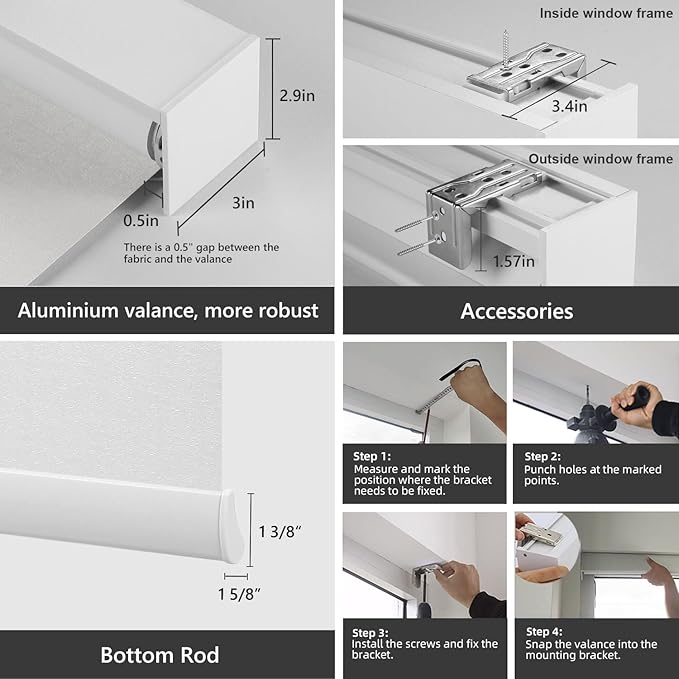 ZSTARR Motorized Smart Blind for Window, Automatic Blackout Roller Shade - Image 4