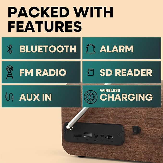 Fuse Hark Bluetooth Radio Speaker | Wireless 10W Charger | FM Radio Speaker - Image 4