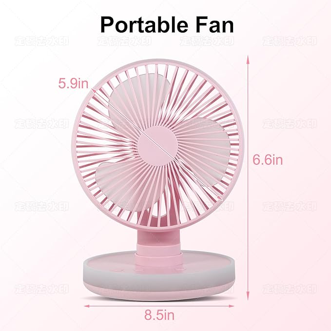 MAWFOZIN Small Desk Fan With Night Light, Auto Oscillating Table Fan With - Image 2