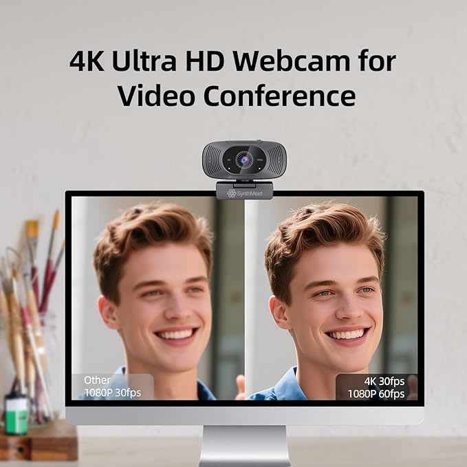 SynthMeet 4K Webcam for PC, 1080P@60FPS, 4K Camera - Image 2