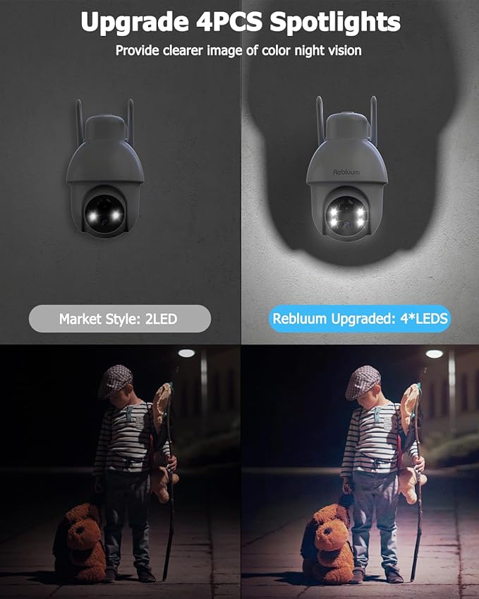 【2K】 Solar Security Cameras Outdoor Wireless, 2 Pack Outdoor Camera Wireless - Image 2