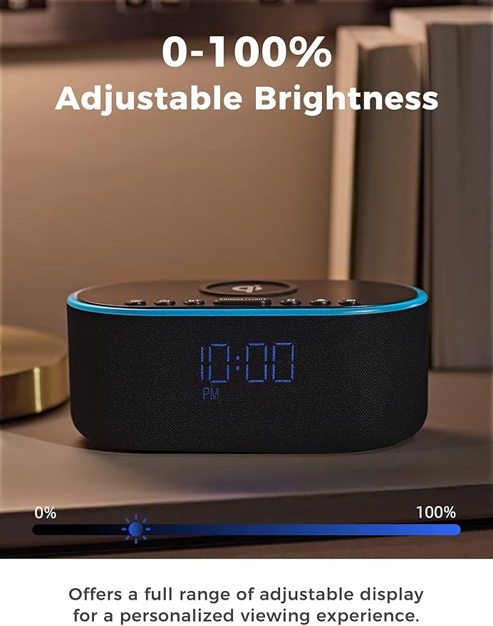 Odokee Wireless Charging Alarm Clock Radio: Qi Certified Fast Wireless Charger - Image 6
