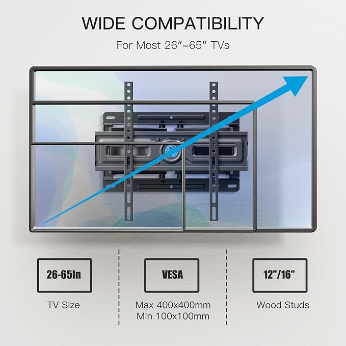 Pipishell TV Wall Mount, Full Motion Wall Mount - Image 2