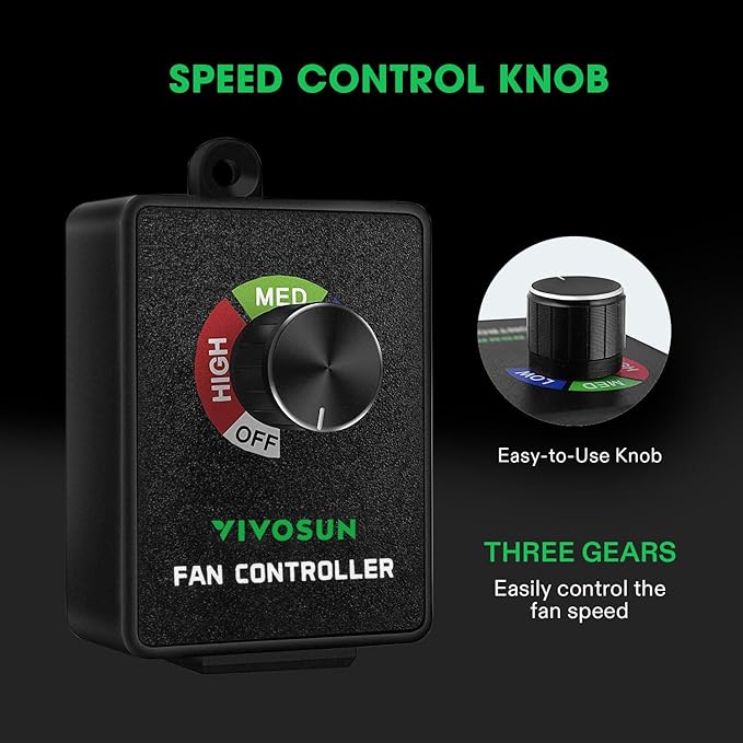 VIVOSUN Variable Speed Controller Cordless Vent Blower Speed Adjuster - Image 2