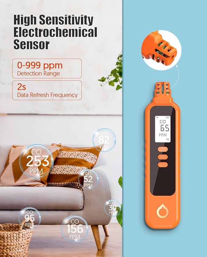 Carbon Monoxide Detectors, Portable CO Detector Battery Powered, Handheld - Image 2