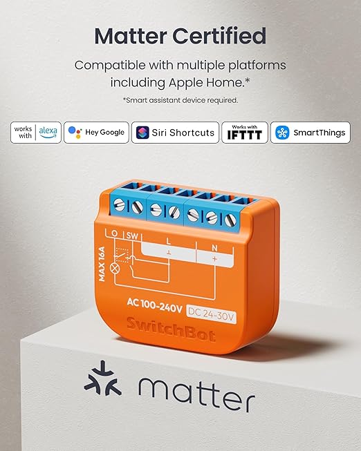 SwitchBot Matte Relay Switch 1PM, WiFi Switch Compatible - Image 3