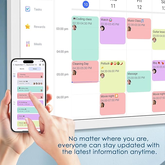 27 Inch Smart Digital Calendar Max, Wall Mountable Electronic Family Planner - Image 5
