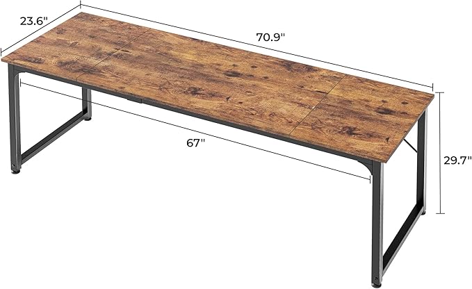 Huuger Computer Desk, 70 Inch Office Desk, Gaming Desk - Image 3