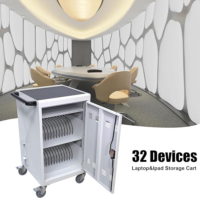 Aokleo 32 Devices Laptop Charging Cart, Tablet Storage Carts - Image 3