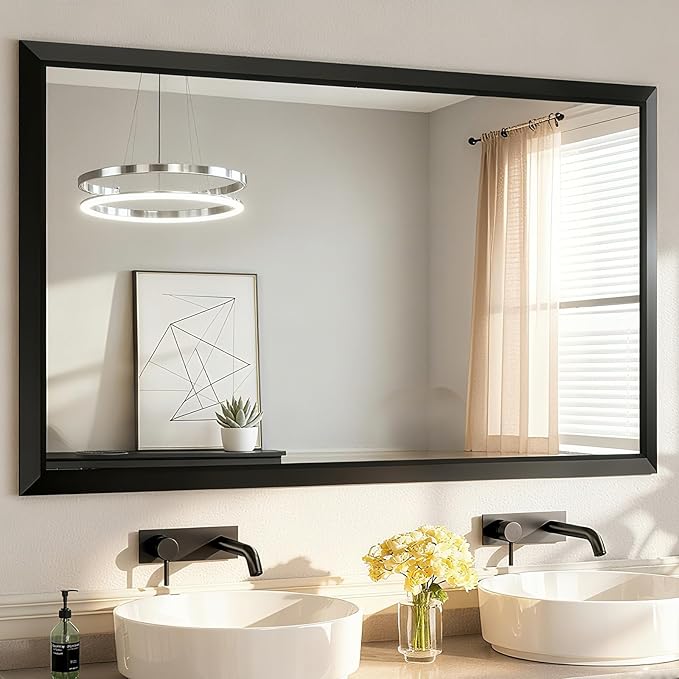 SMIROR Matte Black Bathroom Mirror by SMIROR