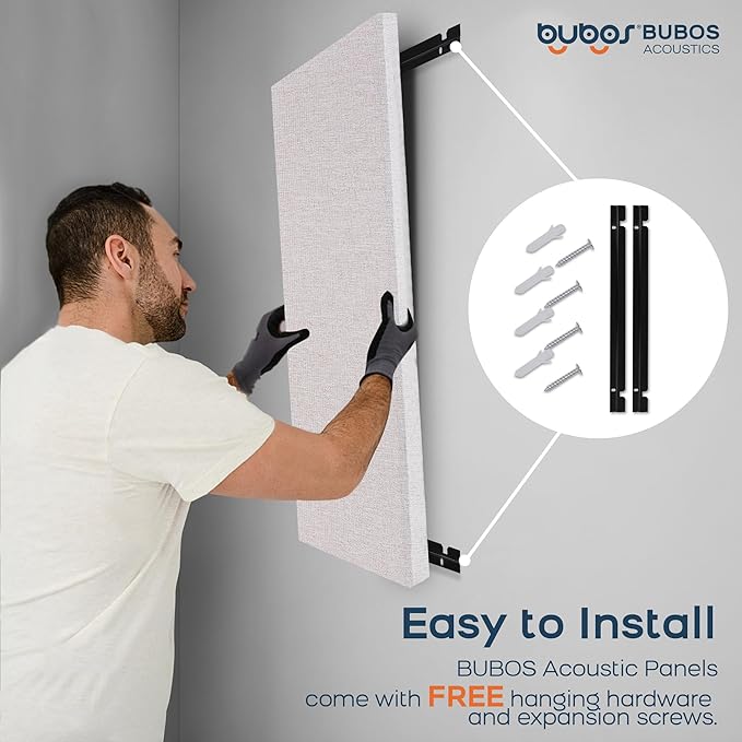 BUBOS 2 PCS Fabric Acoustic Panels, 47.2''x23.8'' Decorative Sound Dampening - Image 8