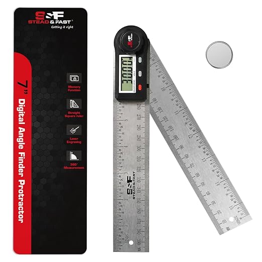 Angle Finder Tool Digital 7 Inch / 200 mm Stainless Steel DPRAF-7-B, Digital by SFSTEADFAST
