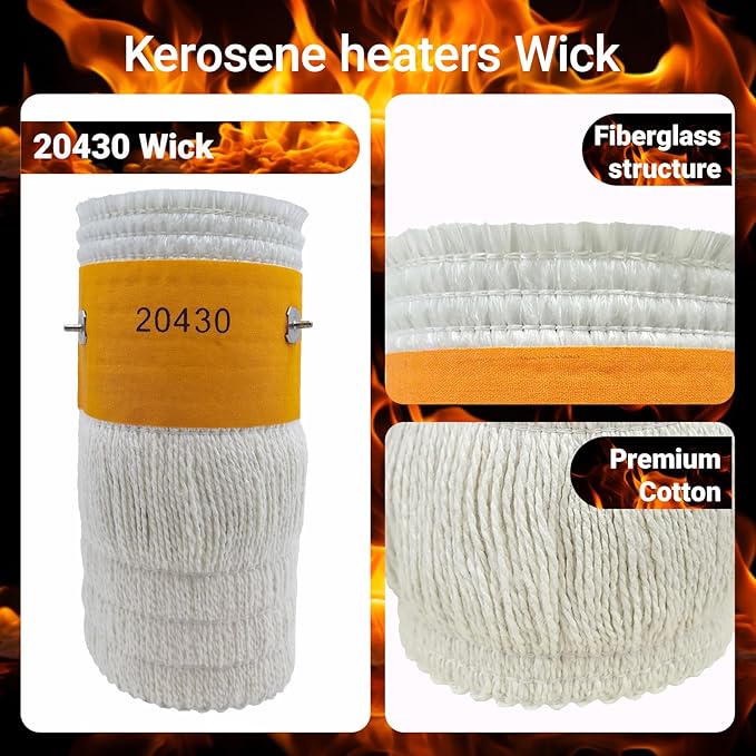 20430 Kerosene Heater Wick Replacement, 5.7" x 8" Cotton Fiberglass Blend - Image 4