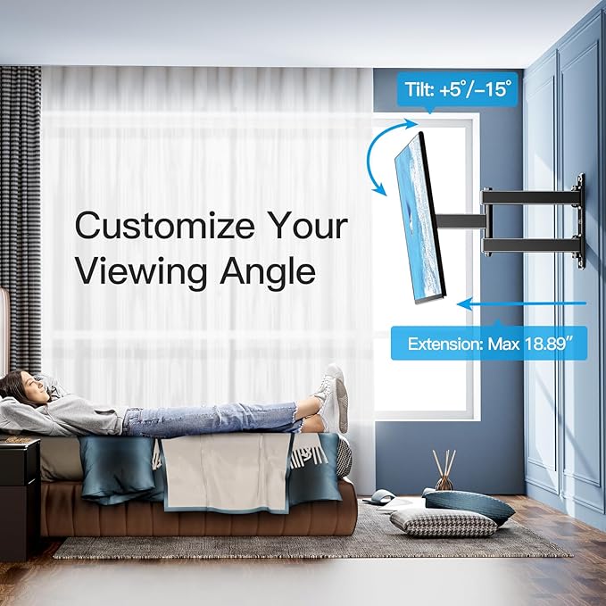 PERLESMITH Full Motion TV Wall Mount - Image 6