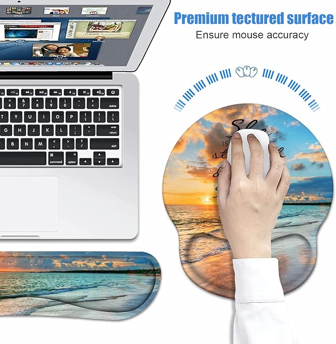 Keyboard Wrist Rest + Mouse Pad Wrist Support Set - Image 4