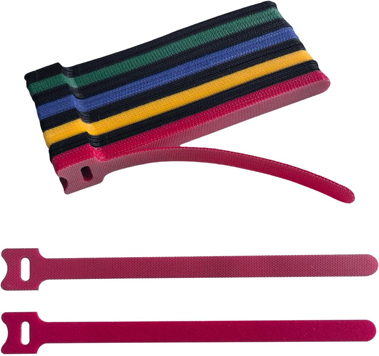 160 PCS 8 Inches Multi-Colour Reusable Cable Ties Cord Straps Multi-Purpose Wire Ties Cord Wrap Hook and Loop Organizer Cable Management,Adjustable Cord Ties for Home,Garden,Office,Data Centers