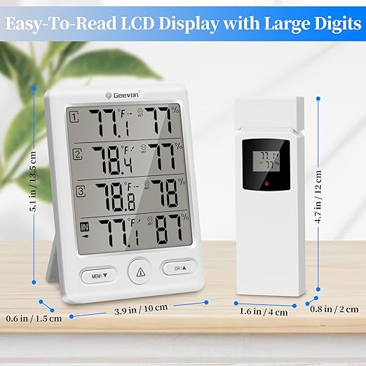 Geevon Indoor Outdoor Thermometer Wireless - Image 5