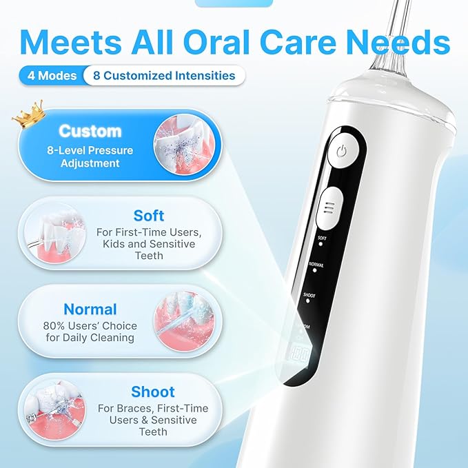 Water Flosser for Teeth, Cordless Oral Irrigator Portable Dental Cleaner Picks - Image 3