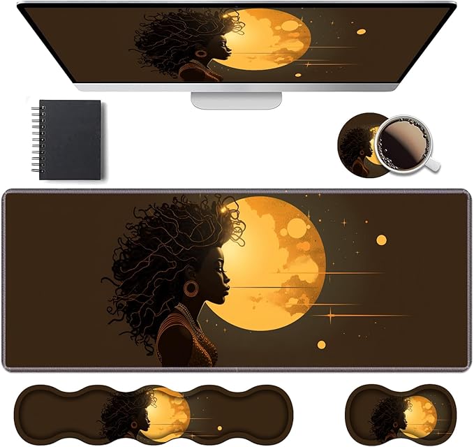 Ergonomic Keyboard Wrist Rest & Mouse Pad Wrist Rest Set, Large XXL Gaming Desk by Unknown