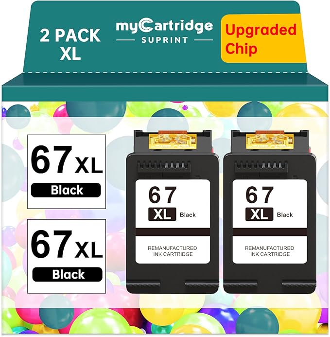 67XL Black Ink Cartridge for HP Ink 67 Replacement HP 67 Black Ink Cartridge by MYCARTRIGDESUPRINT