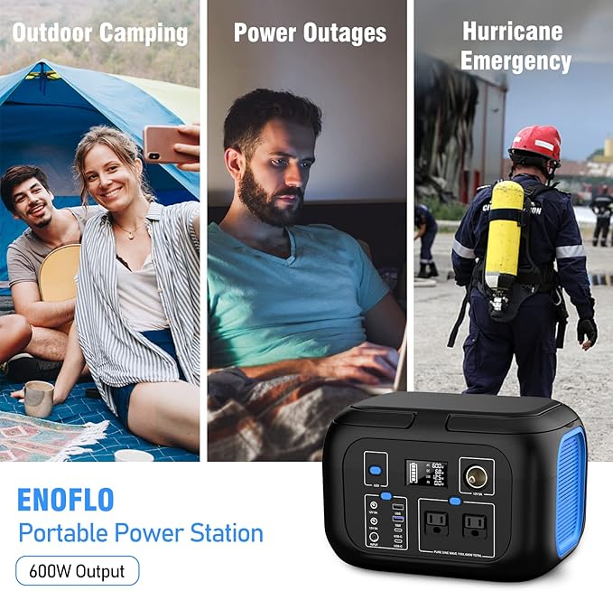 Portable Power Station 600W Power Bank 296Wh Solar Generator Lithium Battery - Image 3