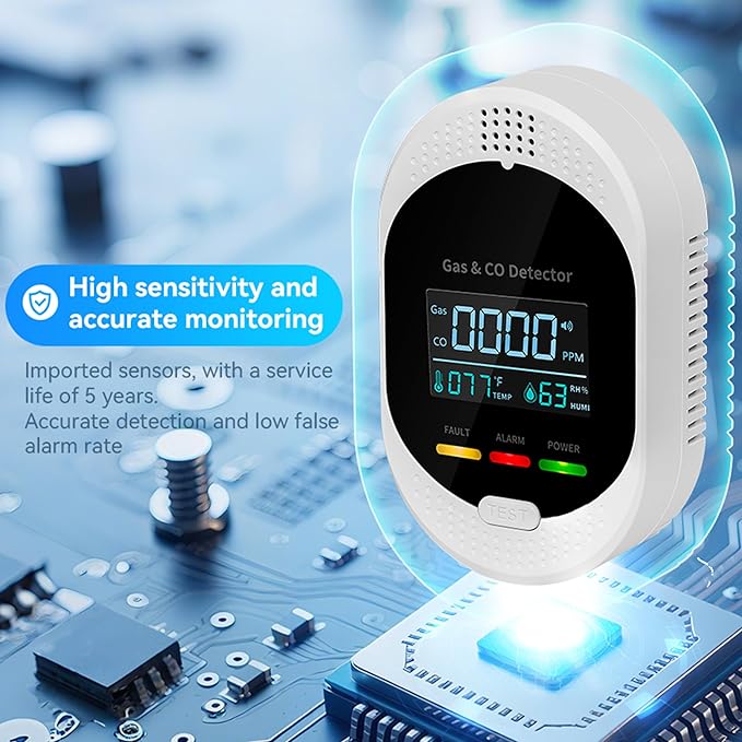 2PCS 4-in-1 Carbon Monoxide & Natural Gas Detectors - Image 3