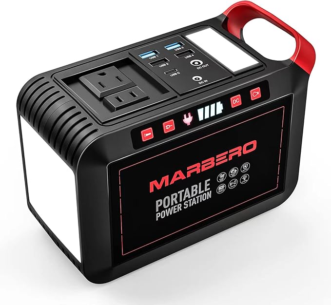 MARBERO 200W Portable Power Station 148Wh Camping Solar Generator Laptop Power by MARBERO