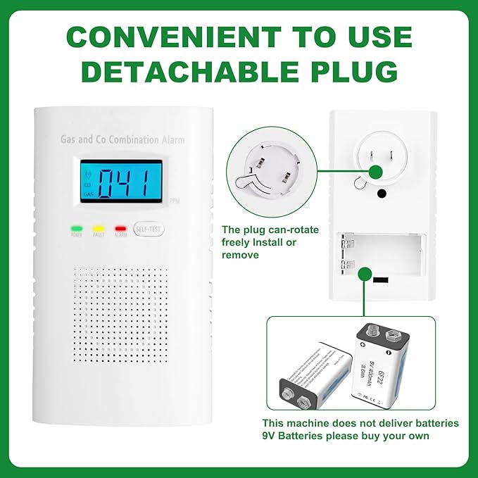Combination Gas and Carbon Monoxide Detector Plug-in | CO Alarm & Natural Gas - Image 5