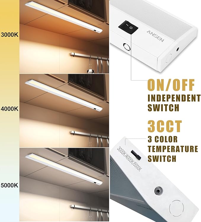 Ansen Hardwired Under Cabinet Lighting, 48in 26W LED Light - Image 3