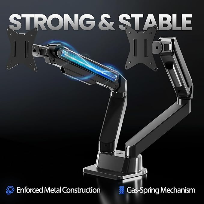 EVEO Premium Dual Monitor Mount 14"-32” Dual Monitor Arm VESA Bracket - Image 7