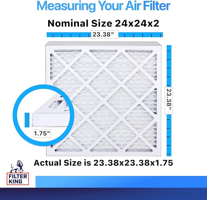 Filter King 24x24x2 Air Filter | 4-PACK | MERV 8 HVAC Pleated A/C Furnace - Image 2