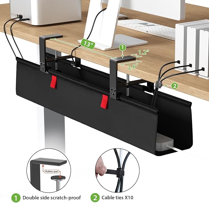 KEEGH No Drill Under Desk Cable Management Tray - Image 3