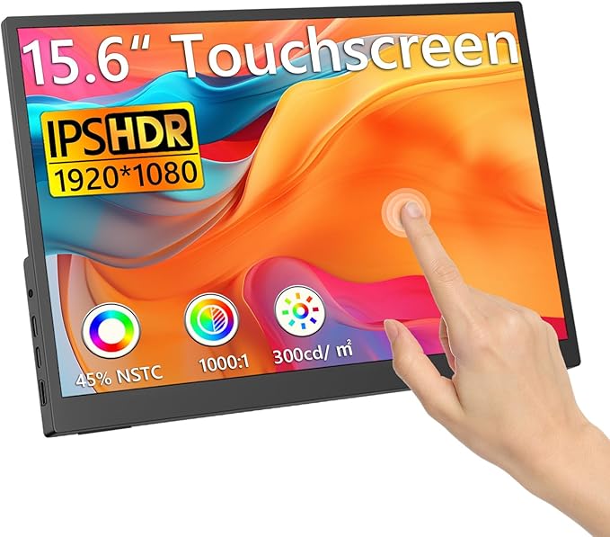 Viyivwine Portable Monitor Touchscreen, 15.6''Laptop Screen Extender, FHD IPS by Viyivwine