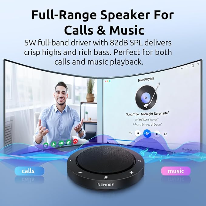 NEWORK Bluetooth Speakerphone for Conference Calls – AI Noise Reduction - Image 4