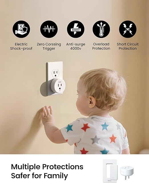 Zoiinet Remote Control Outlet Plug Switch, Buckle Design & Removable Wireless - Image 2
