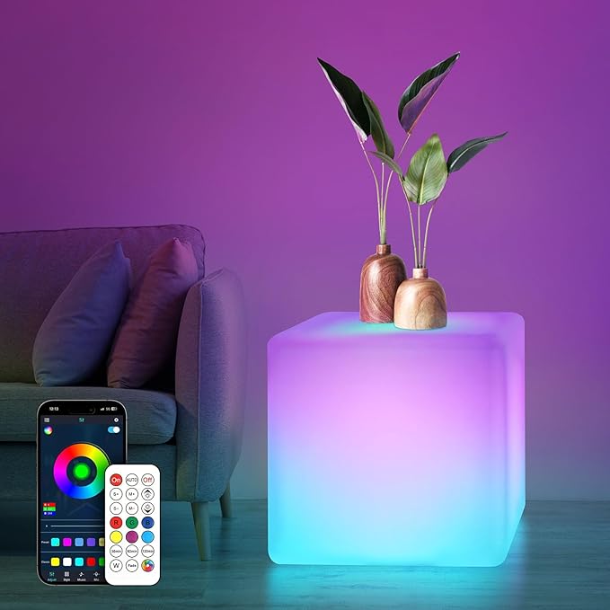 LOFTEK 12-inch Smart Cube Lights: RGBW 16 Million Colors Changing Floor Lamp by LOFTEK