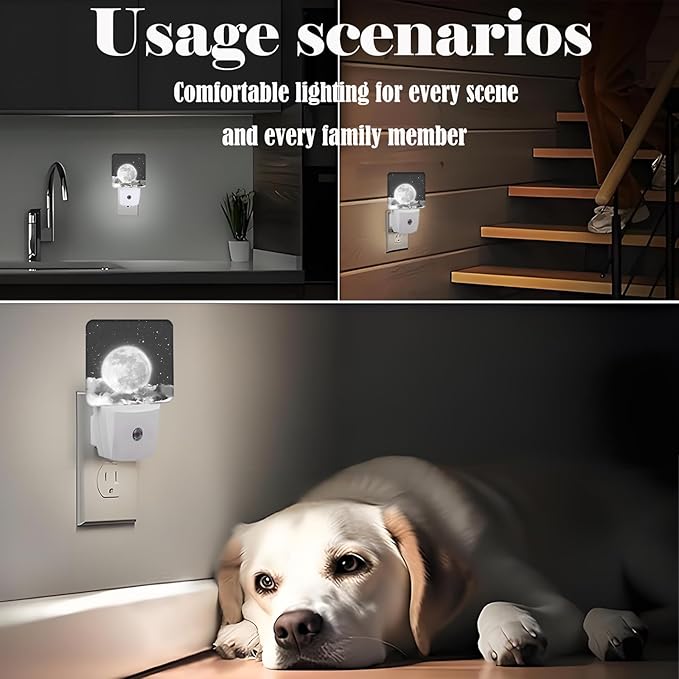 FSHVQKD Moon in Cloud Night Light, Plug-in Nightlights Auto Sensor Night Lamp - Image 6