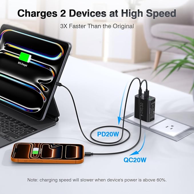 4-Port USB C Wall Charger Block, Fast Type C Power Brick Charging Cube Power - Image 3
