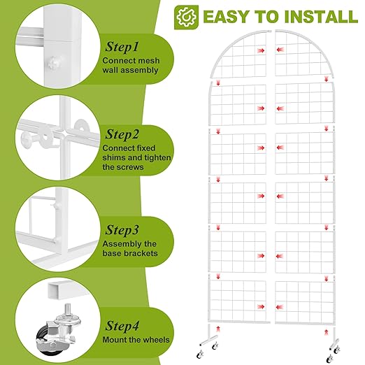 VGMiu Grid Wall Panel 1PCS Display Stand 2.6' x 5.8' FT White Grid Wall Panels - Image 3