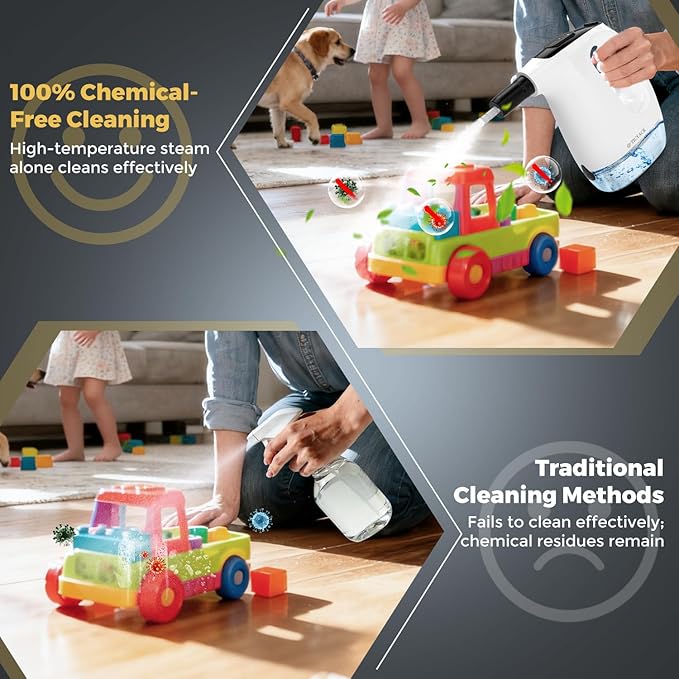 Handheld Steam Cleaner, 15S Rapid Heating, 3 Adjustable Modes, 14 Cleaning Kits - Image 5