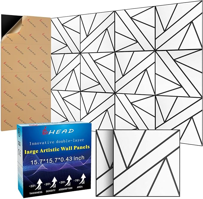 8 Pack 2-Layer Large Soundproof Wall Panels, 15.7 x 15.7 x 0.43 in Sound Proof by Staytunedforournewproduct